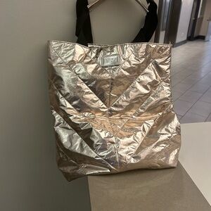 Victoria's Secret Metallic Silver Tote Bag